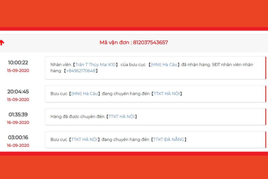 Chi tiết trạng thái đơn hàng tại Việt Nam Chi tiết trạng thái đơn hàng tại Việt Nam