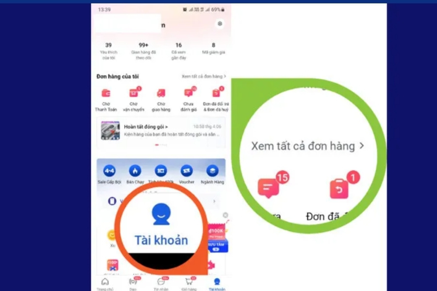 Tra cứu trên hệ thống đơn hàng Lazada bước 1